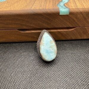 Larimar 925 Size 7 Teardrop Ring